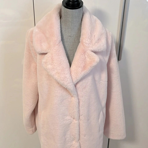 REGAL NWOT Faux Rabbit Fur Long Coat, Size L - Picture 2 of 13